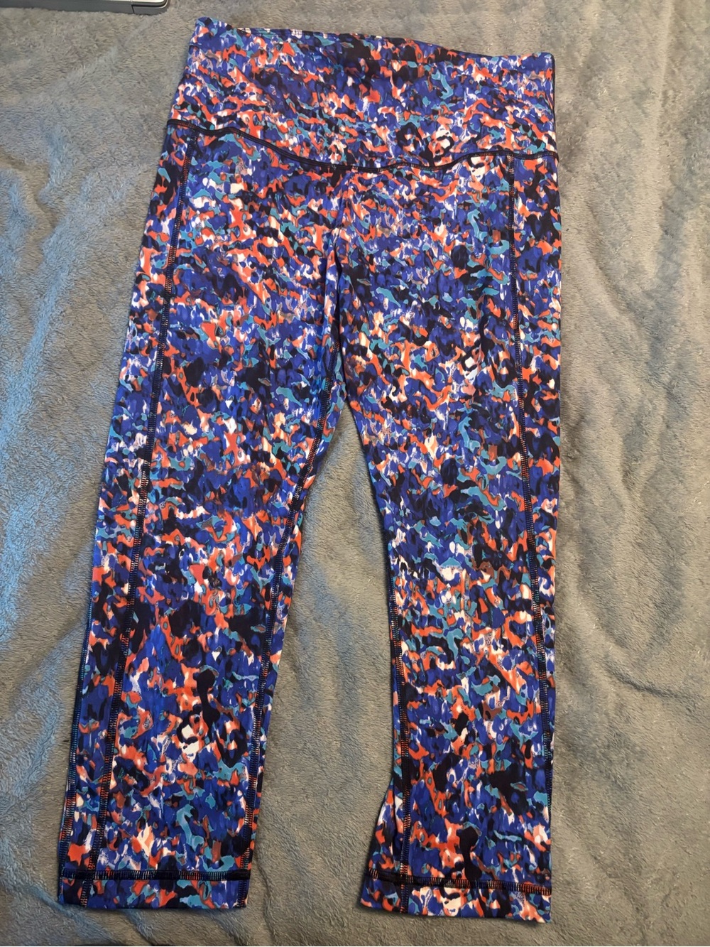 Soma Girls Blue & Orange Multicolor Capri Leggings